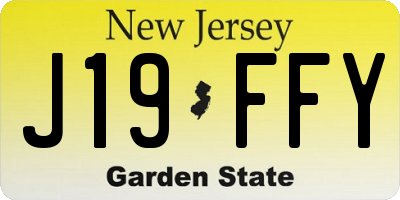 NJ license plate J19FFY