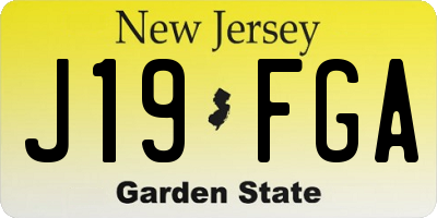 NJ license plate J19FGA