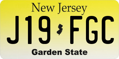 NJ license plate J19FGC