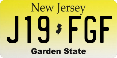 NJ license plate J19FGF
