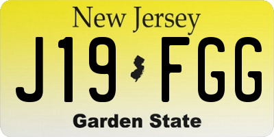 NJ license plate J19FGG