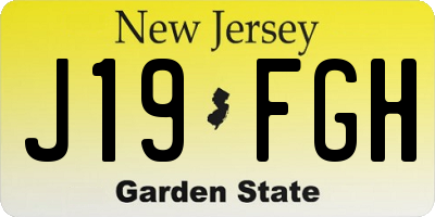 NJ license plate J19FGH