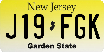 NJ license plate J19FGK