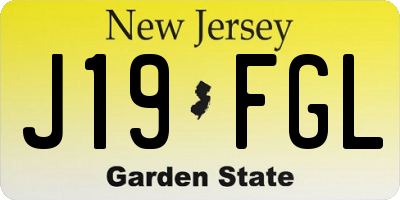 NJ license plate J19FGL