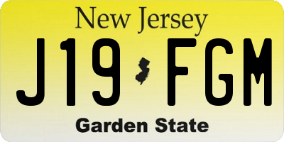NJ license plate J19FGM