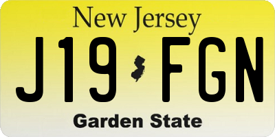 NJ license plate J19FGN