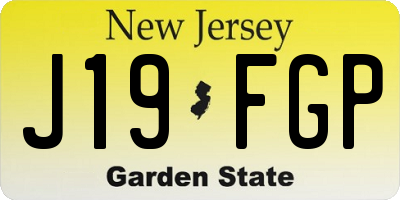 NJ license plate J19FGP