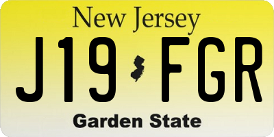 NJ license plate J19FGR