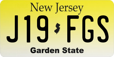 NJ license plate J19FGS