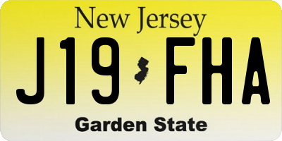 NJ license plate J19FHA