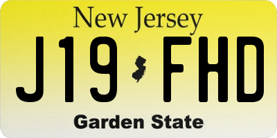 NJ license plate J19FHD