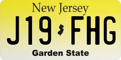 NJ license plate J19FHG