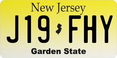 NJ license plate J19FHY