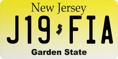 NJ license plate J19FIA