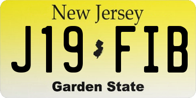NJ license plate J19FIB