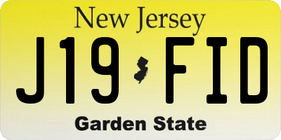 NJ license plate J19FID