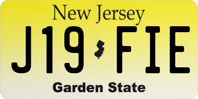 NJ license plate J19FIE