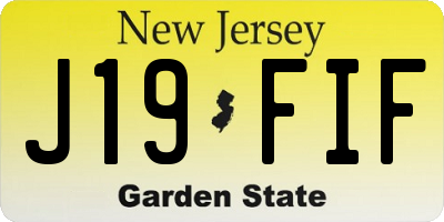 NJ license plate J19FIF