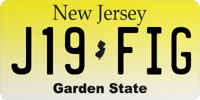 NJ license plate J19FIG
