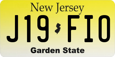 NJ license plate J19FIO