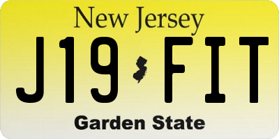 NJ license plate J19FIT