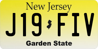 NJ license plate J19FIV