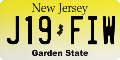 NJ license plate J19FIW
