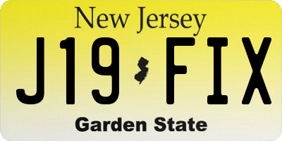 NJ license plate J19FIX
