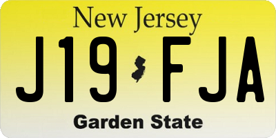 NJ license plate J19FJA