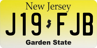 NJ license plate J19FJB
