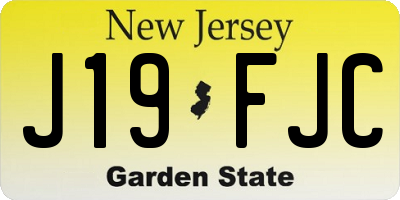 NJ license plate J19FJC