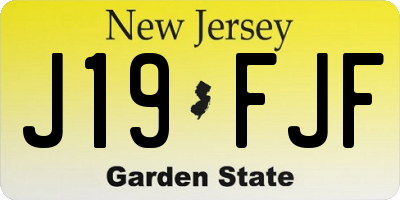 NJ license plate J19FJF