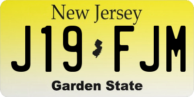 NJ license plate J19FJM