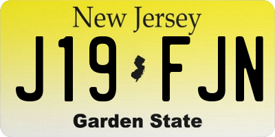 NJ license plate J19FJN