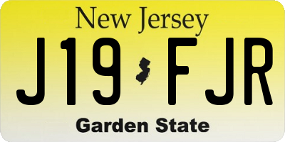 NJ license plate J19FJR