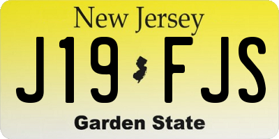 NJ license plate J19FJS