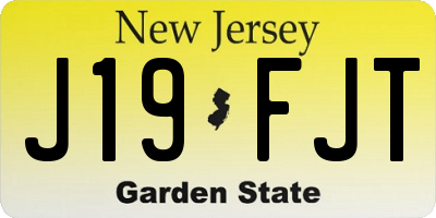 NJ license plate J19FJT