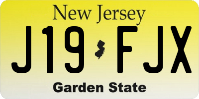 NJ license plate J19FJX