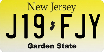 NJ license plate J19FJY