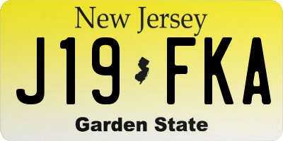 NJ license plate J19FKA