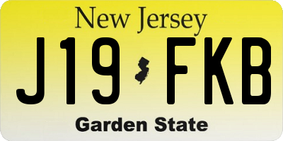 NJ license plate J19FKB