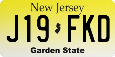 NJ license plate J19FKD