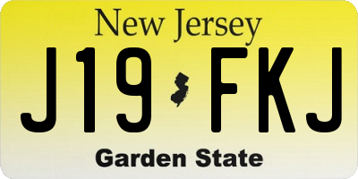 NJ license plate J19FKJ