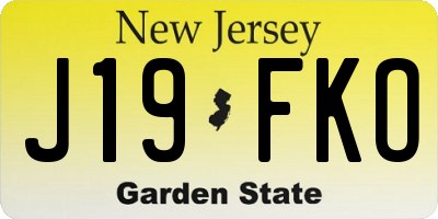 NJ license plate J19FKO
