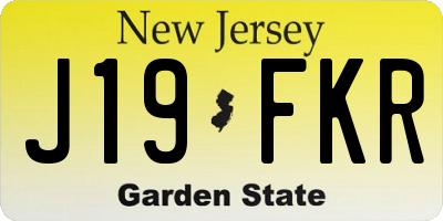 NJ license plate J19FKR