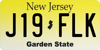 NJ license plate J19FLK
