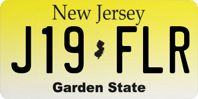 NJ license plate J19FLR