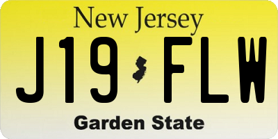 NJ license plate J19FLW