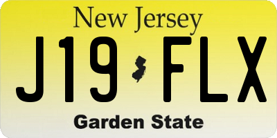 NJ license plate J19FLX