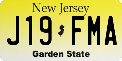 NJ license plate J19FMA